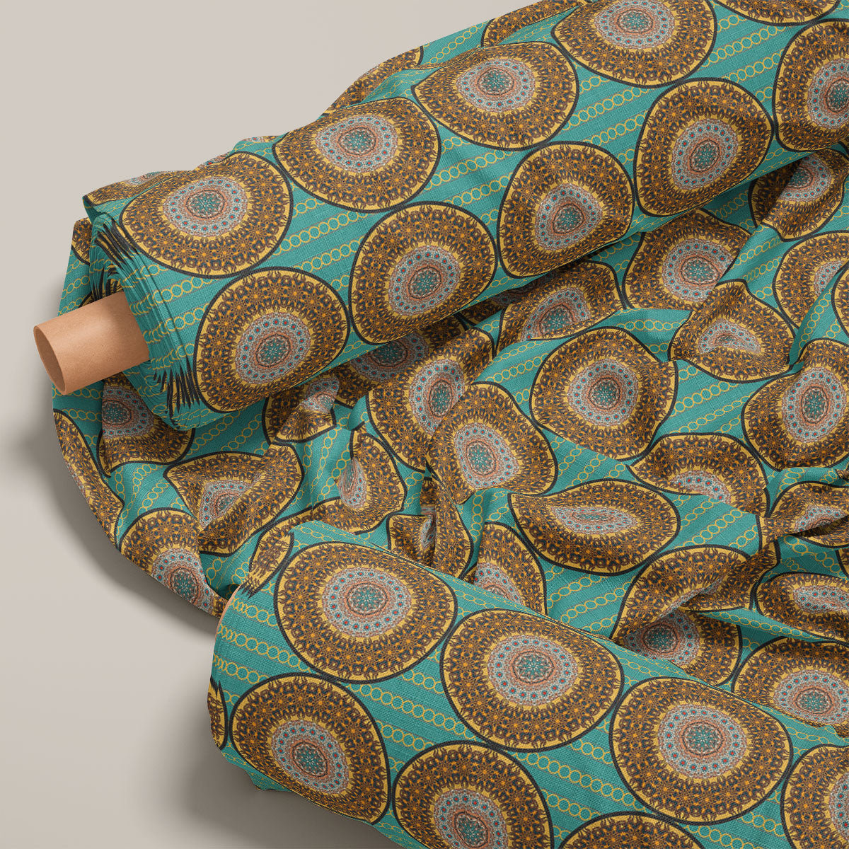 Viridian And Walnut Pattern Geometric Print
