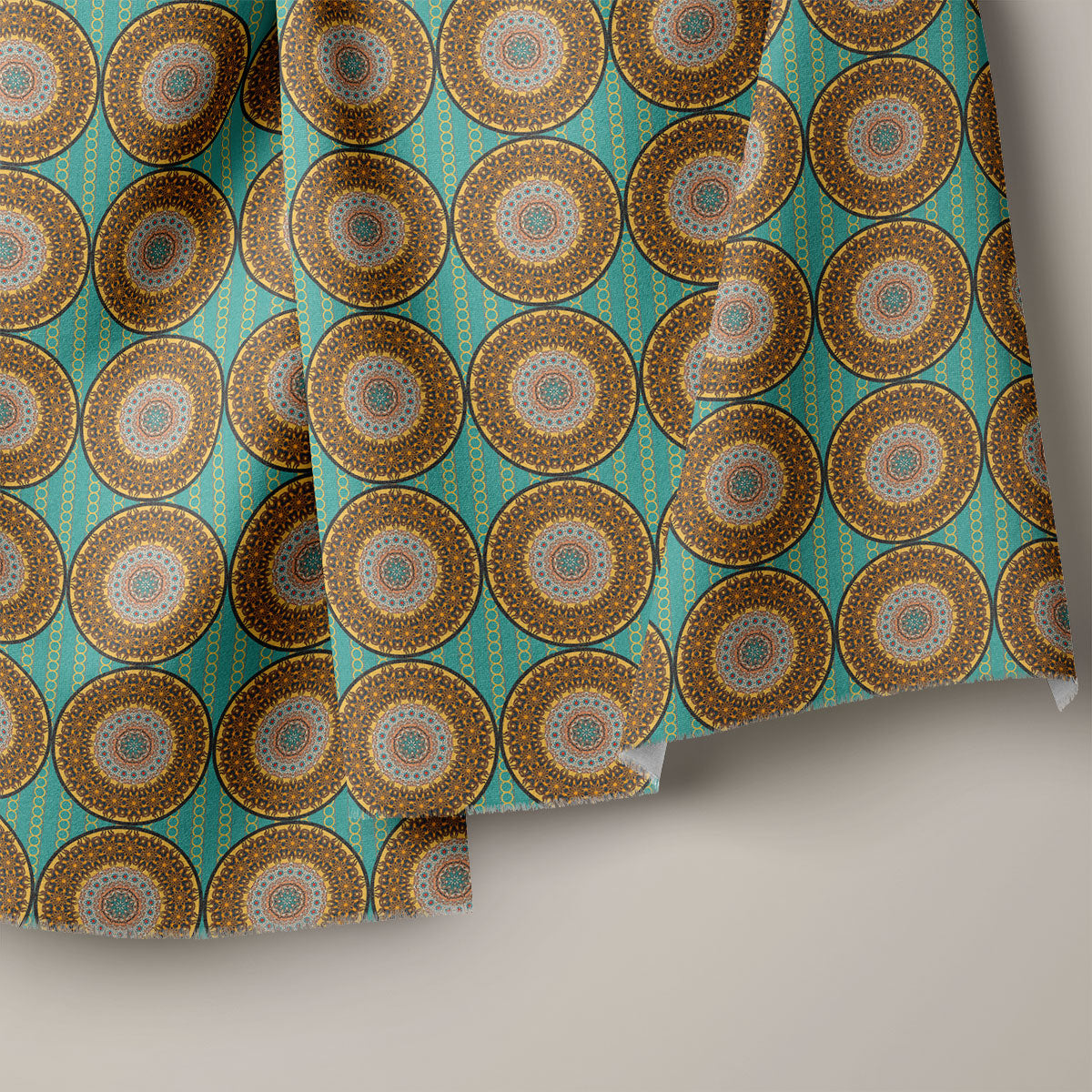 Viridian And Walnut Pattern Geometric Print