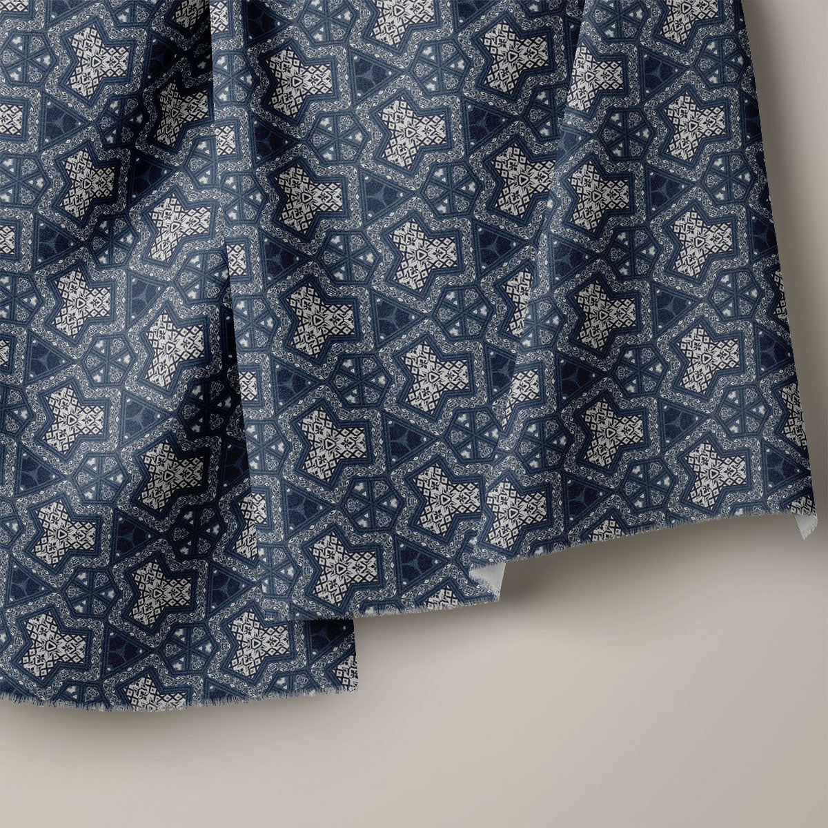 Metallic Silver Vintage Ornamental Watercolor Geometric Print