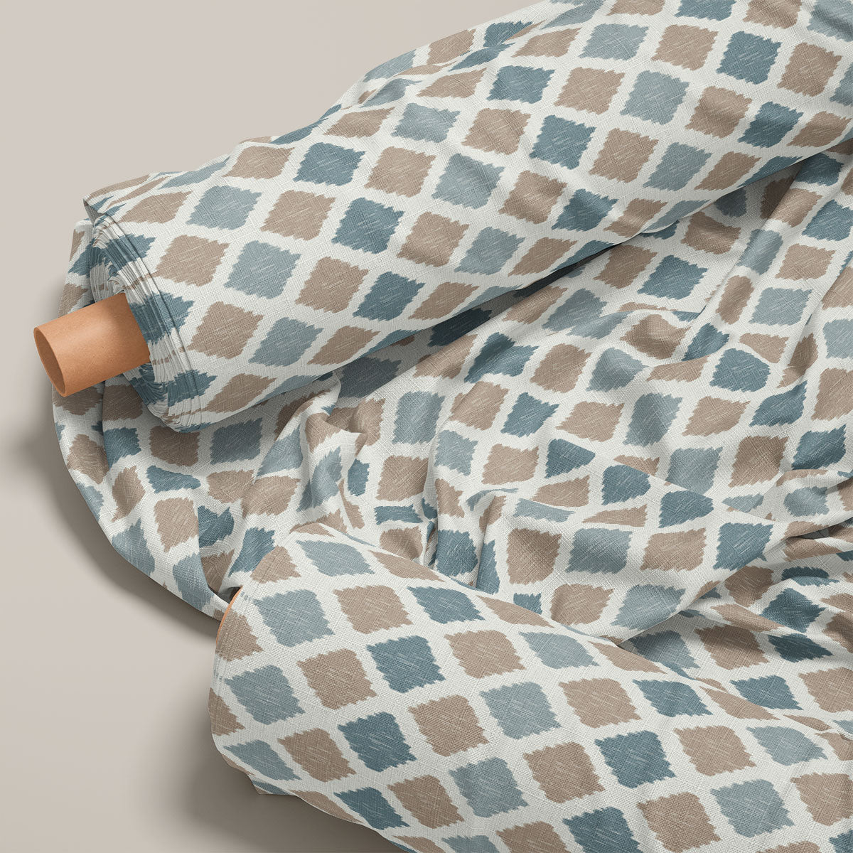 Slate And Spun Pearl Diamond Pattern Geometric Print