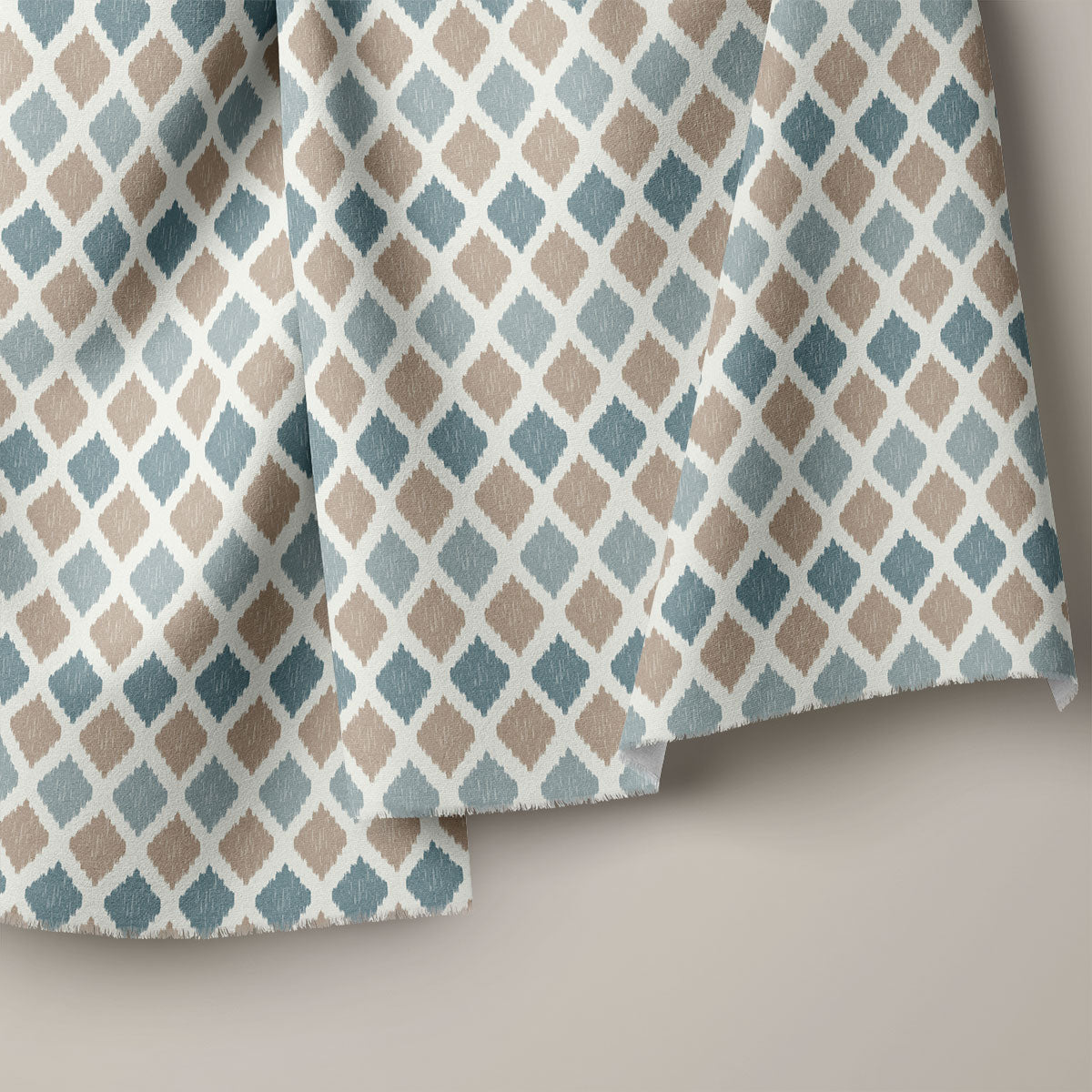 Slate And Spun Pearl Diamond Pattern Geometric Print