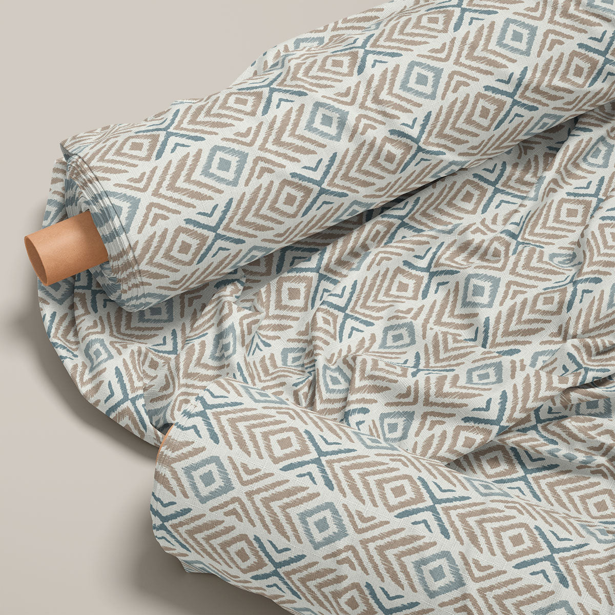 Nile Blue And Rock Diamond Pattern Geometric Print