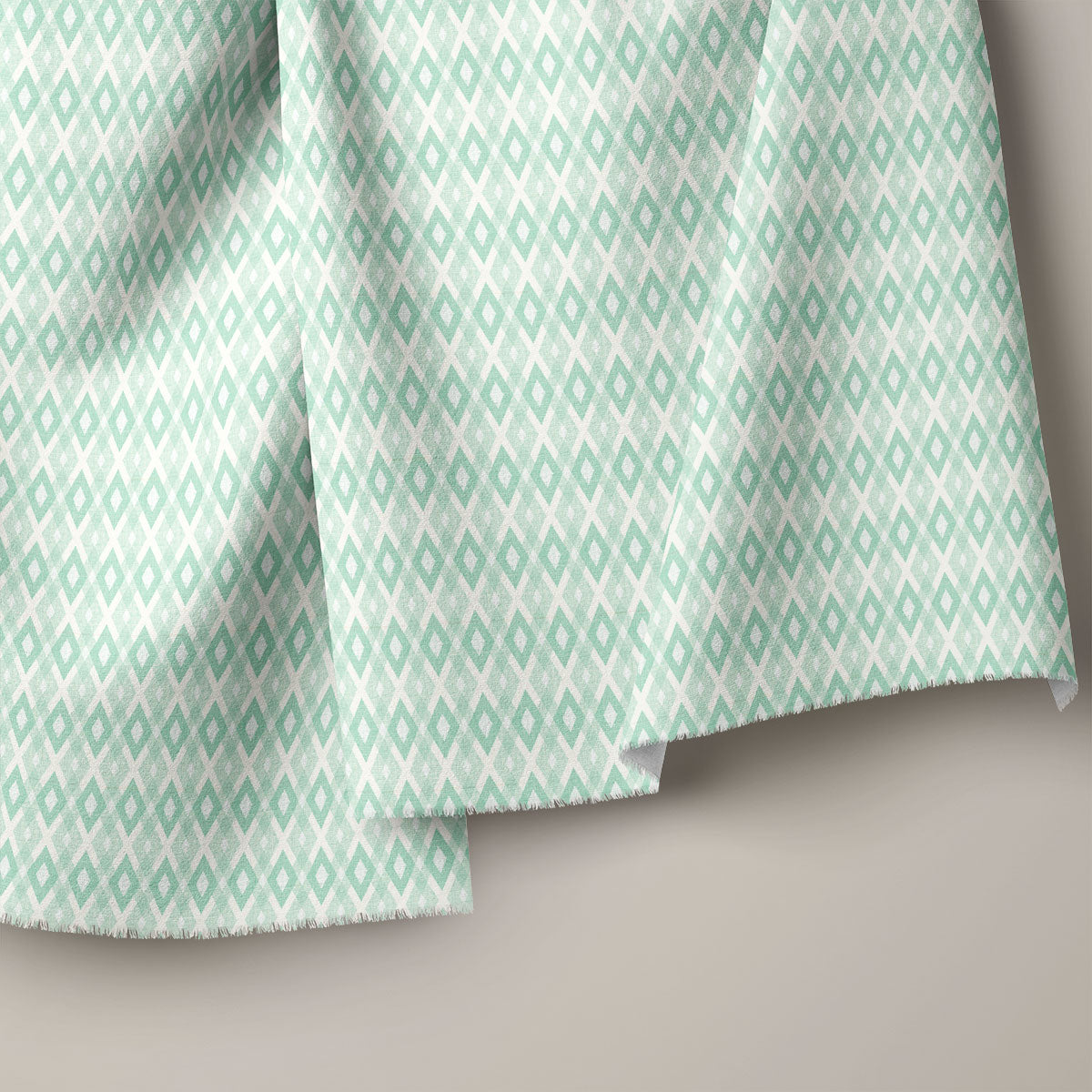 Light Seafoam Green Diamond Pattern Geometric Print