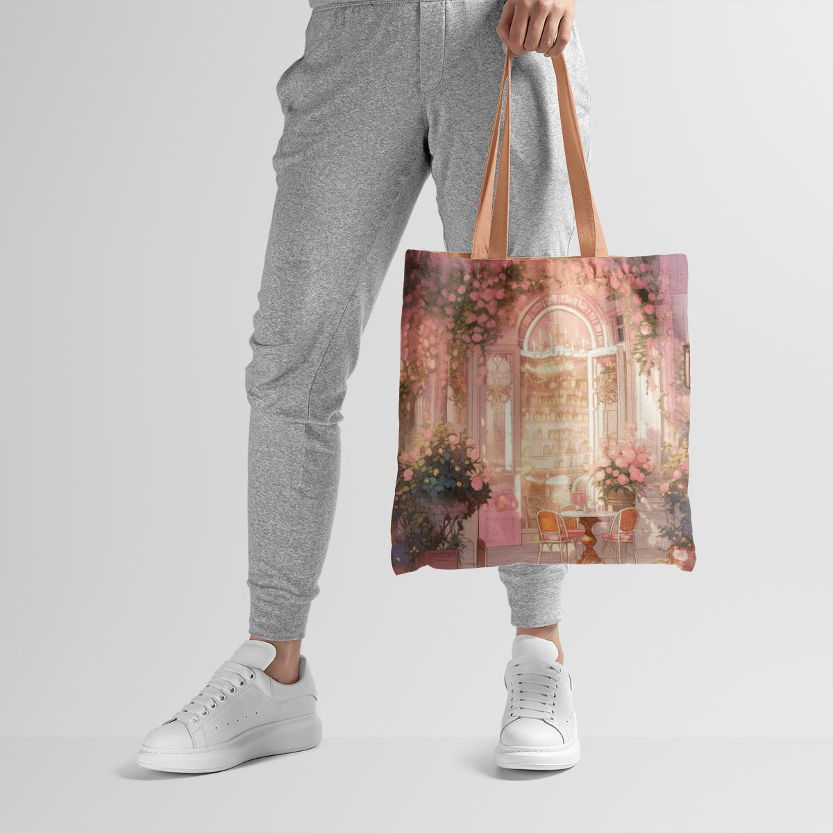 Romantic Floral Café Pastel Interior Tote Bag