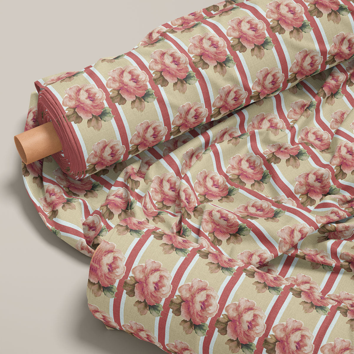 Iguana Green Peonies Floral Print