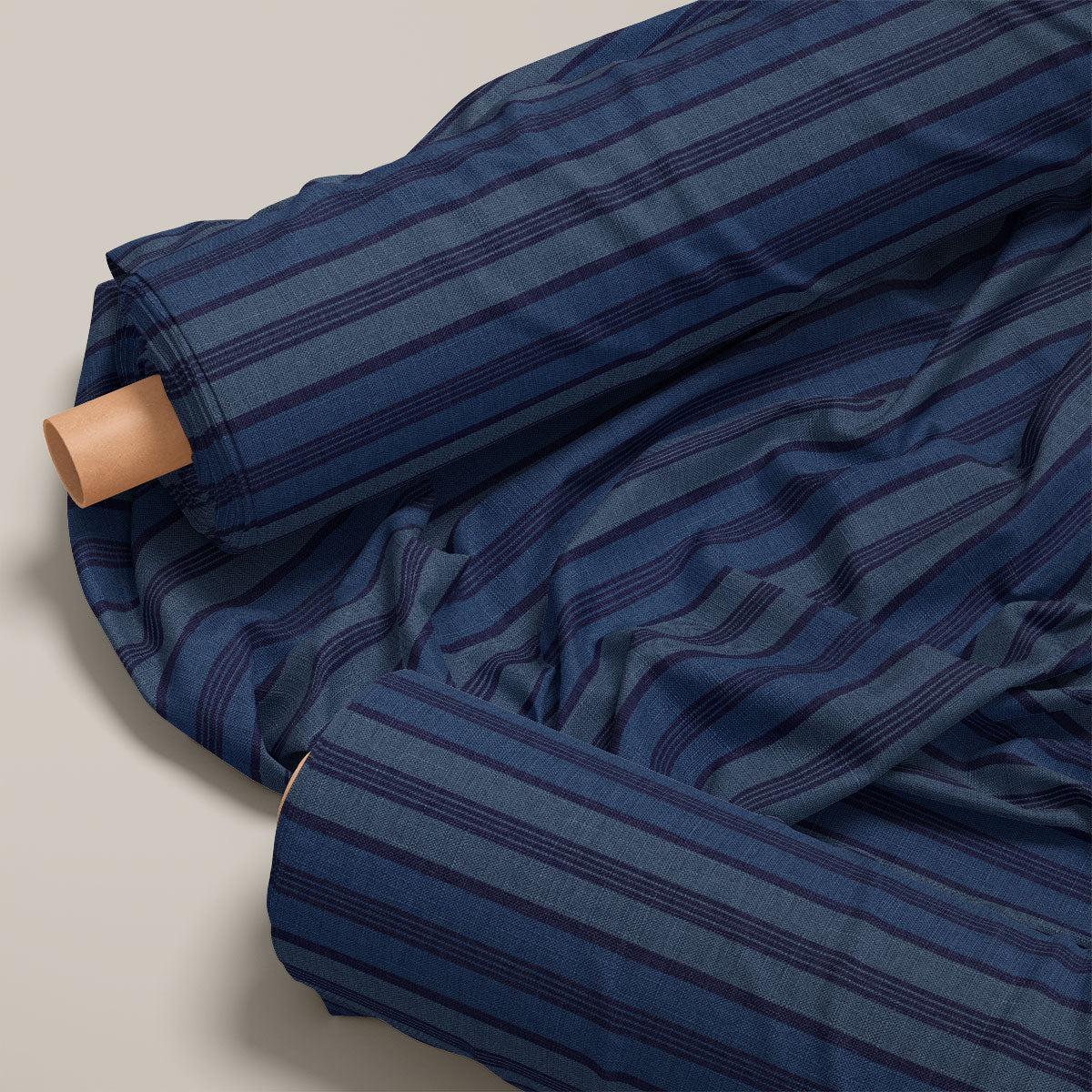 Light Navy Stripes Print