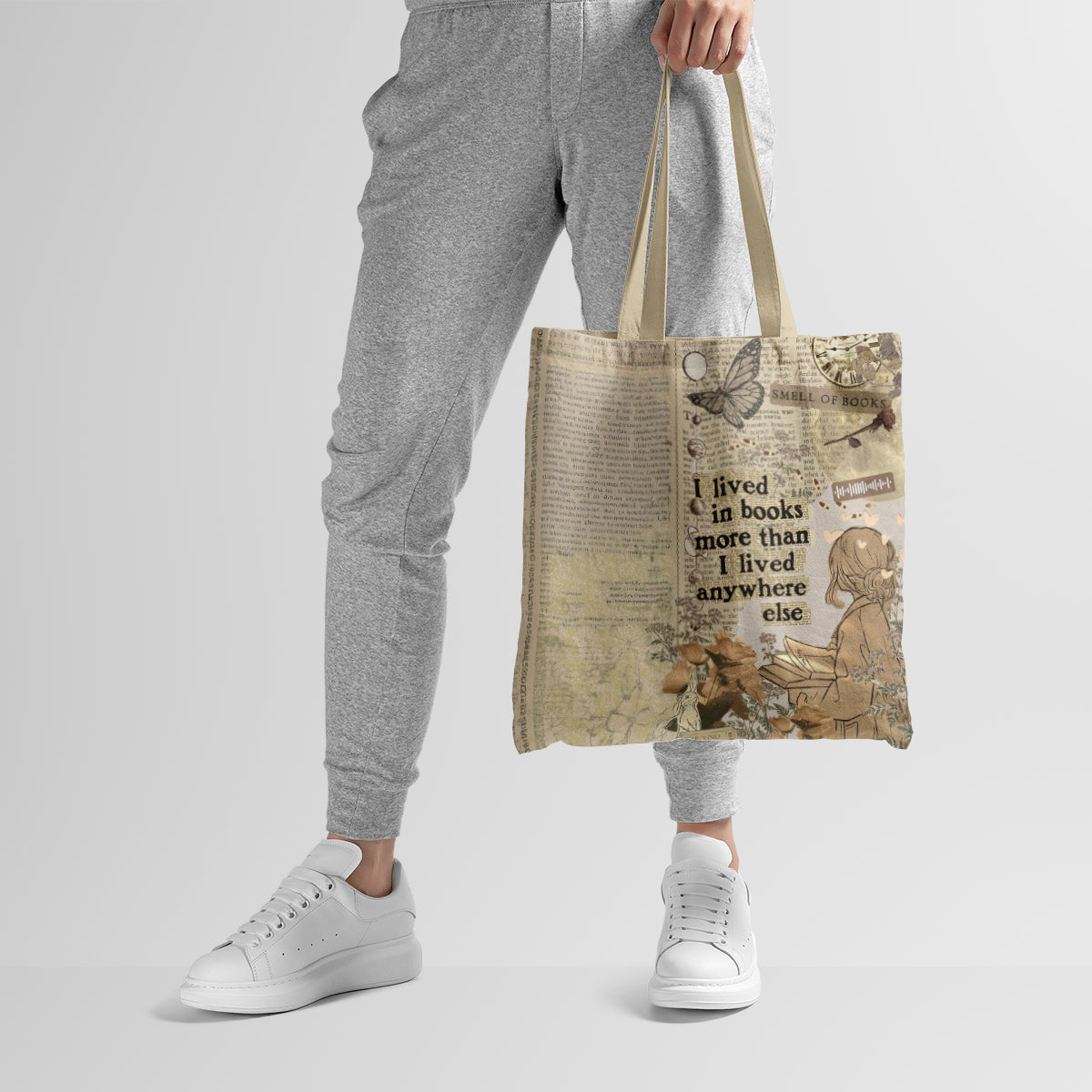 Book Lover Vintage Collage Quote Tote Bag