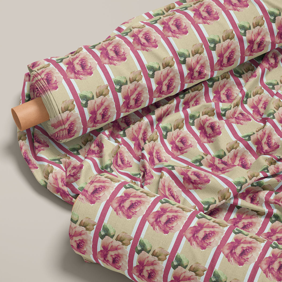 Petite Purplish Brown Peonies Floral Print