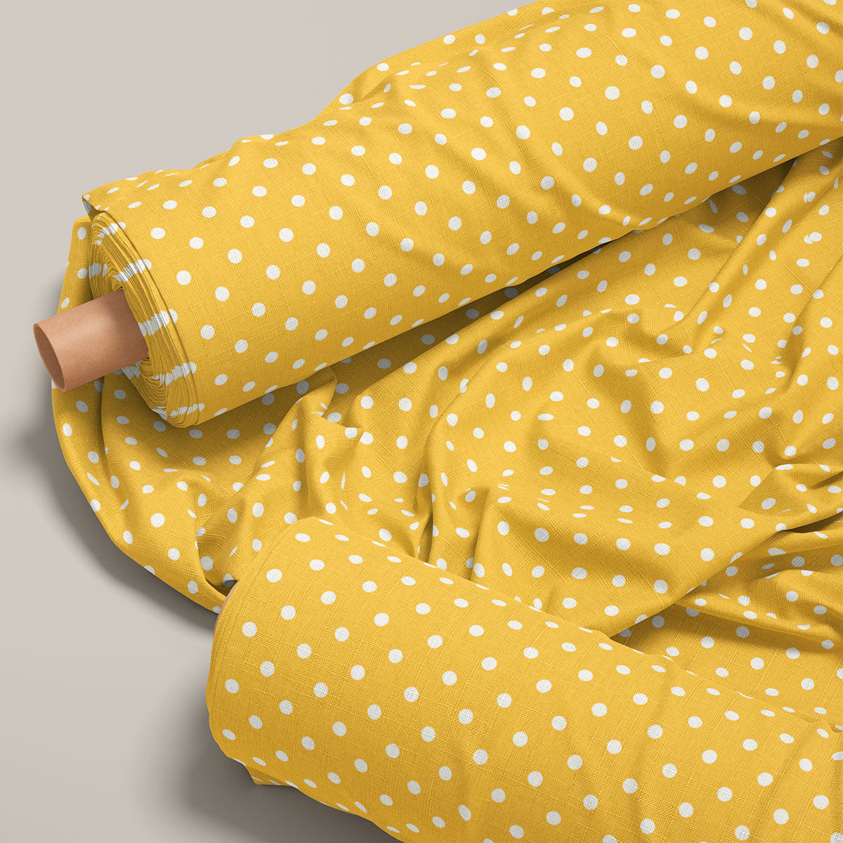 Orange Gold And White Polka Dots Print