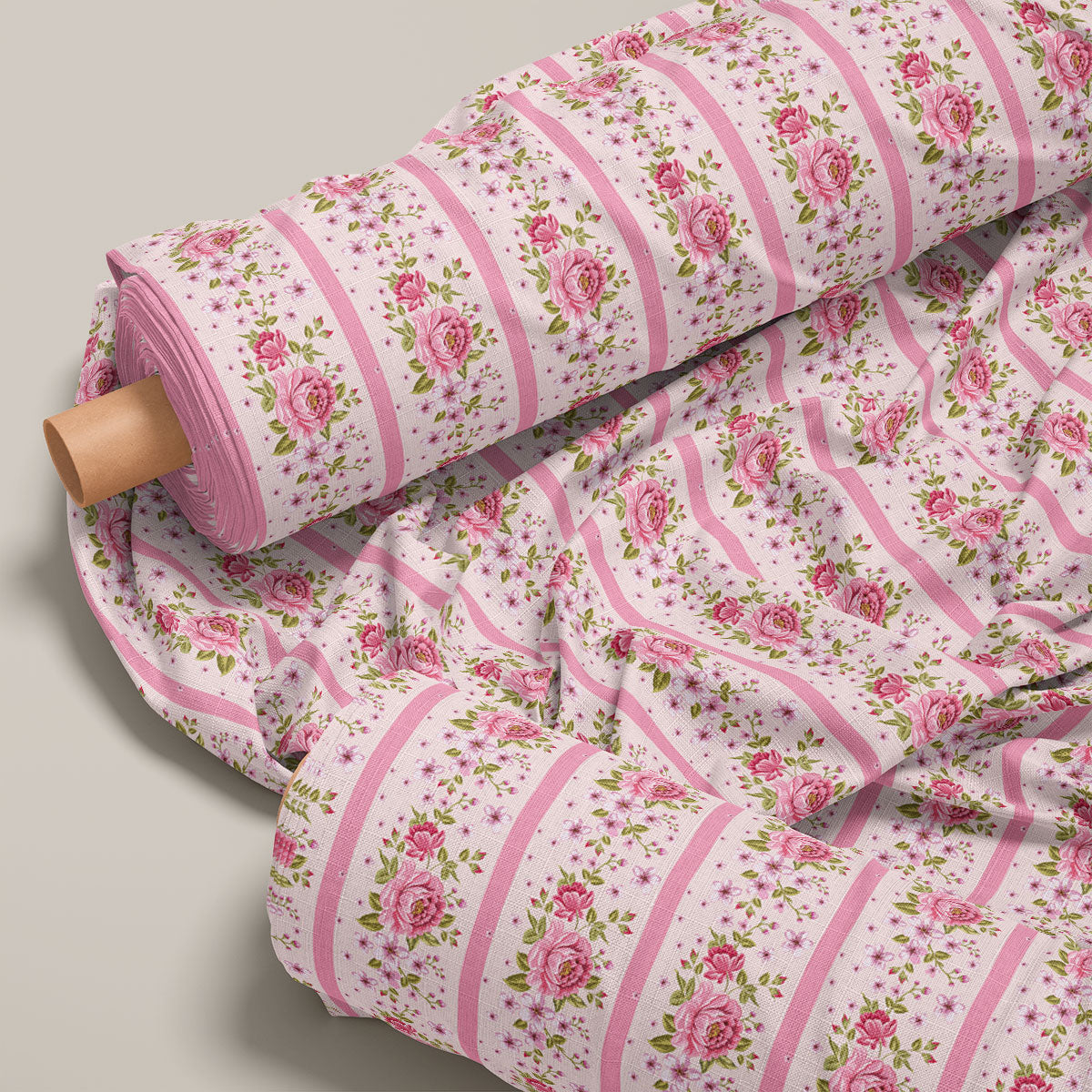 Pale Pink Vintage Roses Floral Print