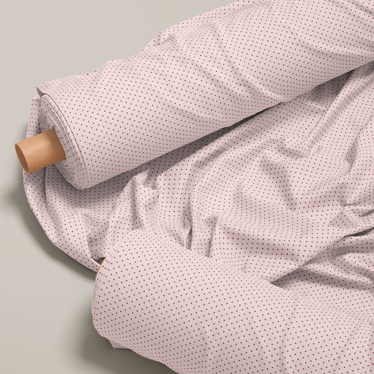 Pig Pink And Copper Rose Polka Dots Print