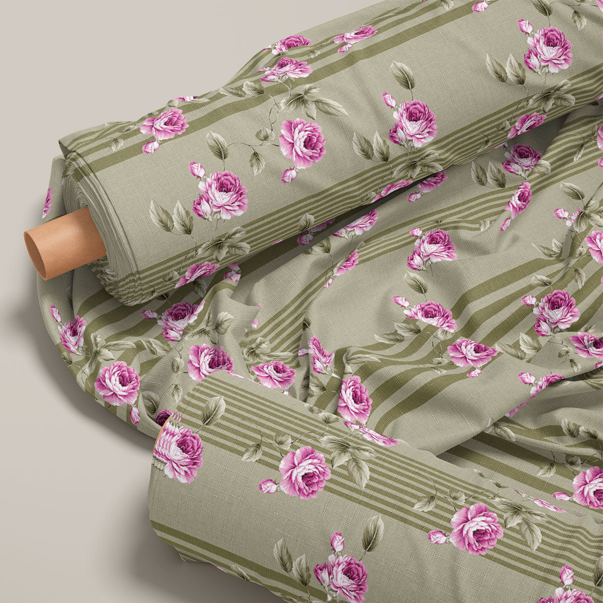 Pink Swan Vintage Roses Floral Print