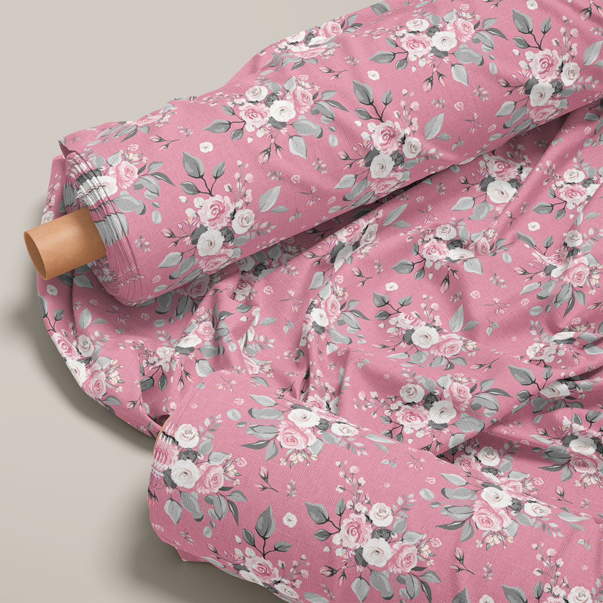 Ghost & Dusty Rose Floral Print