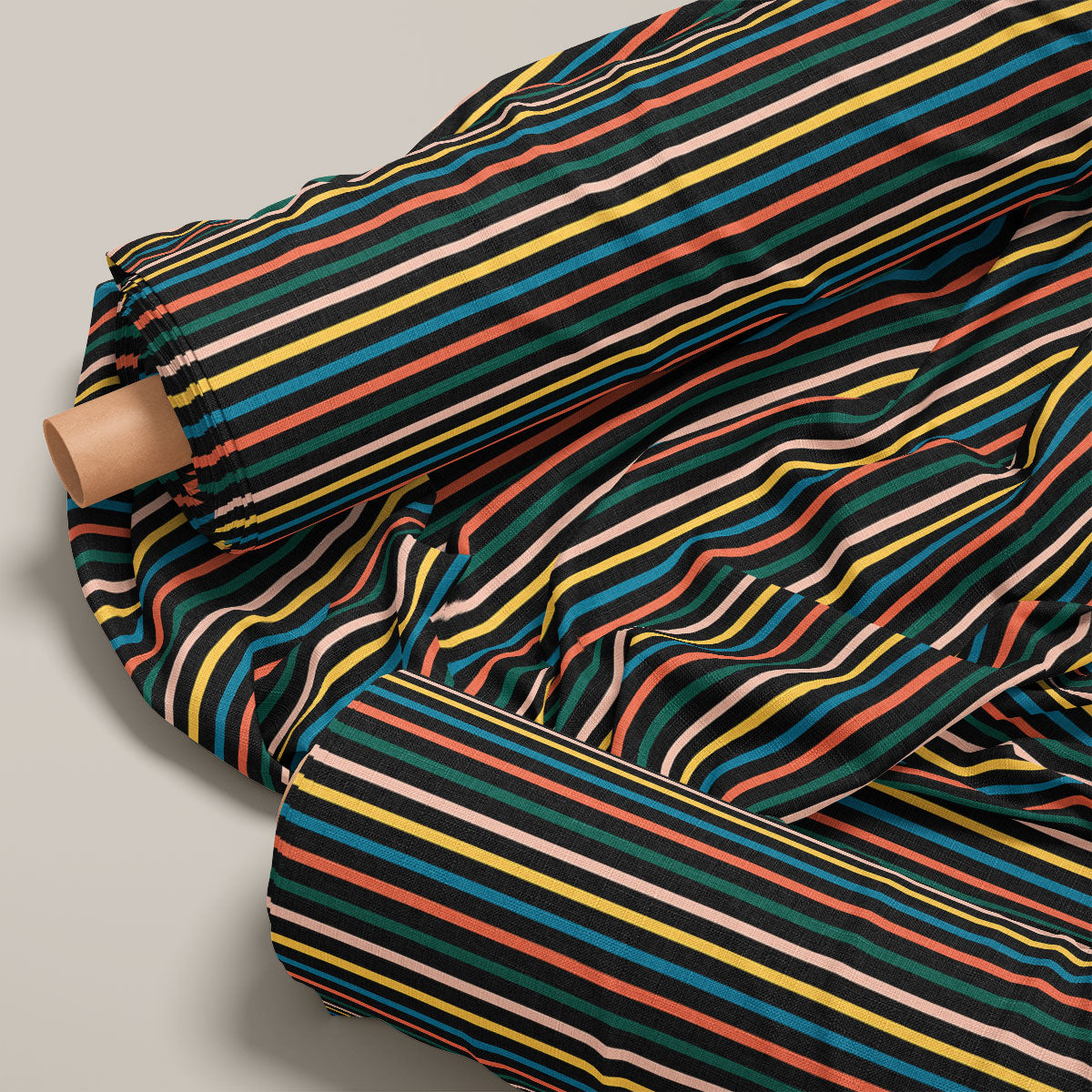 Multicolor Smoky Black Stripes Print