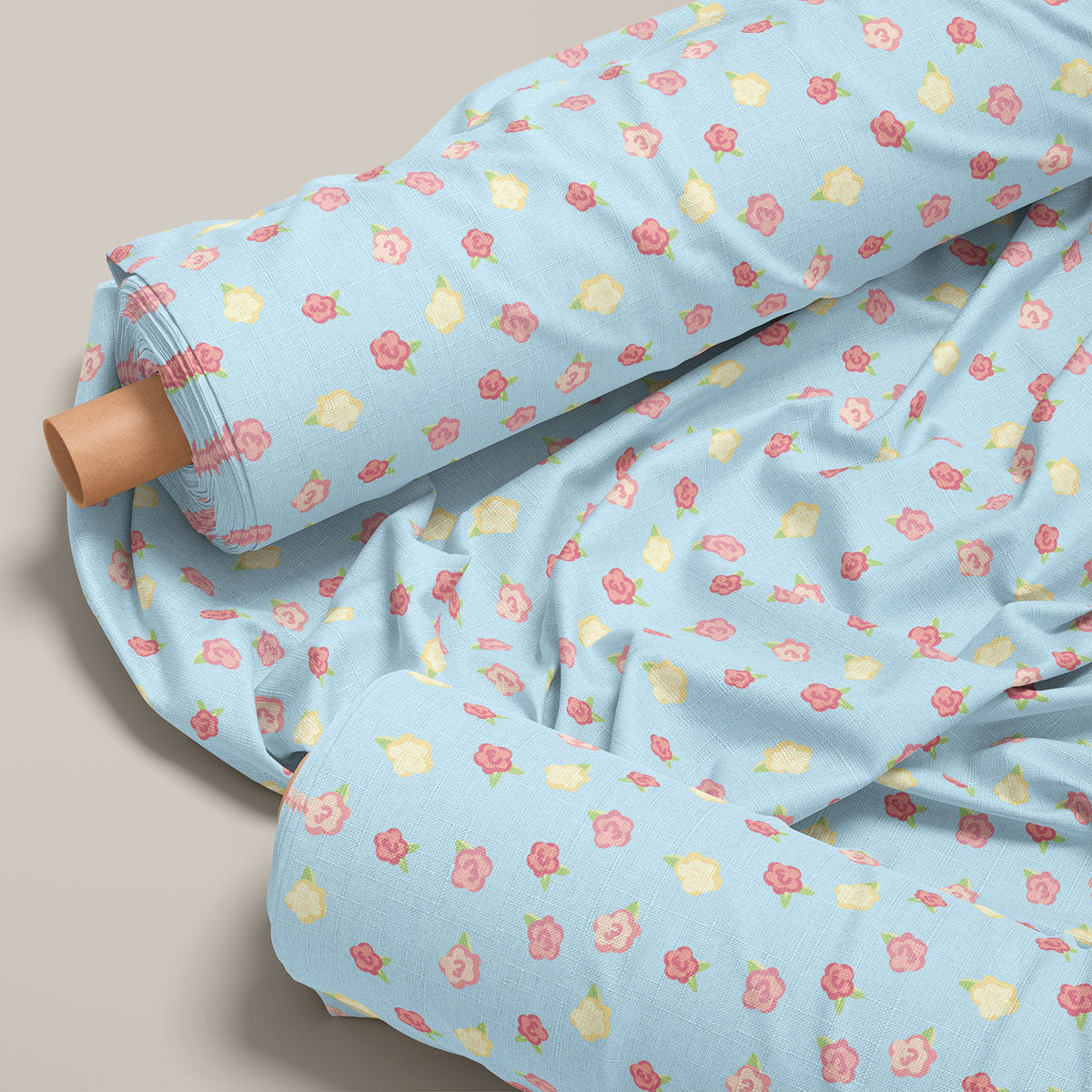 Light Cornflower Blue Floral Print