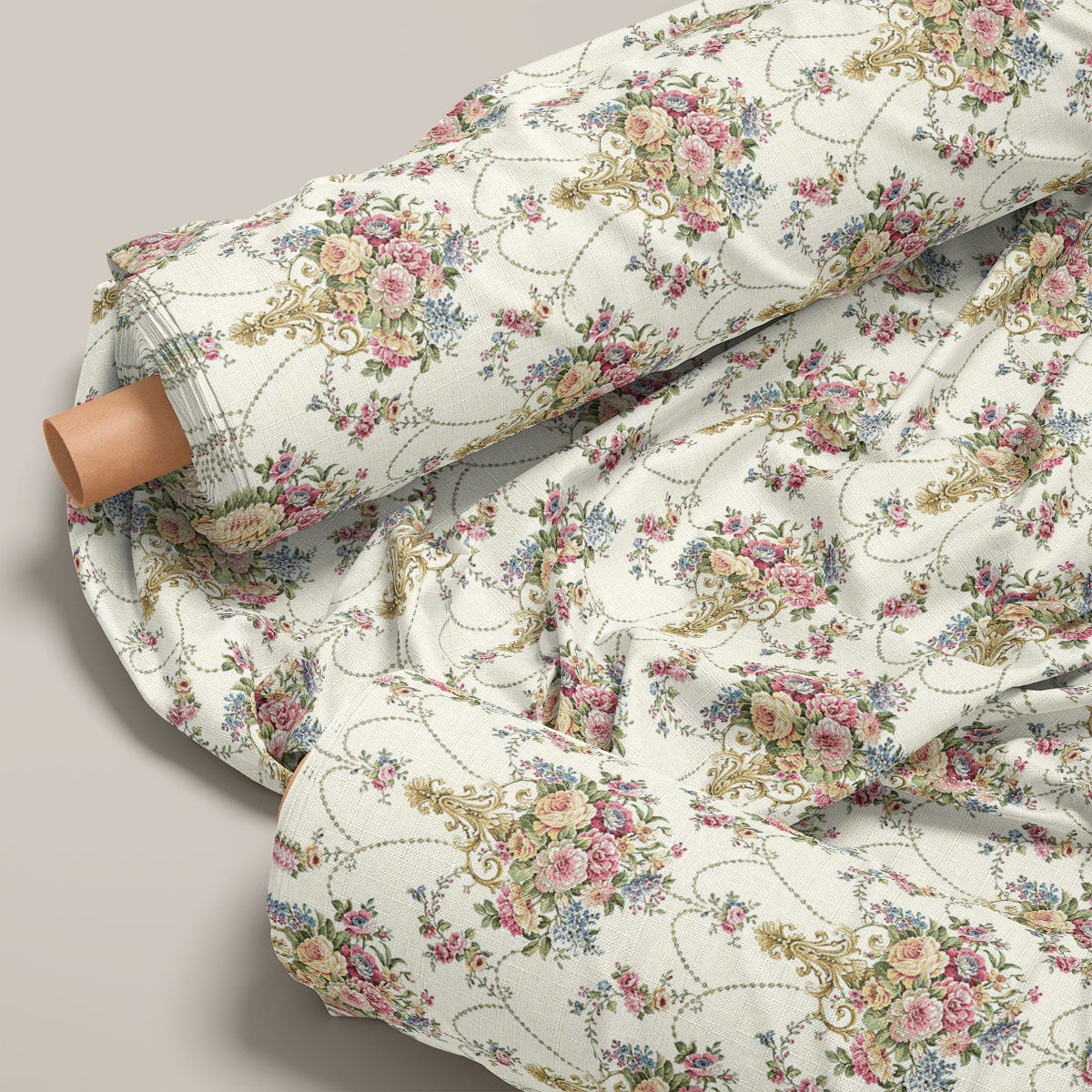 Pale Leaf Coriander Floral Print