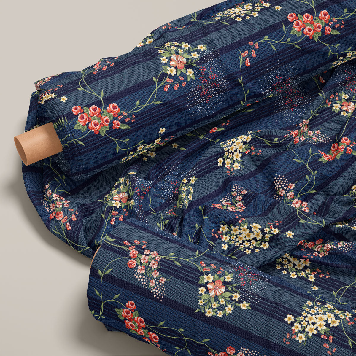 Navy Blue Floral Print