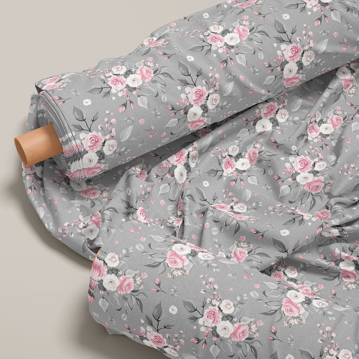 Greyish Pink Roses Floral Print