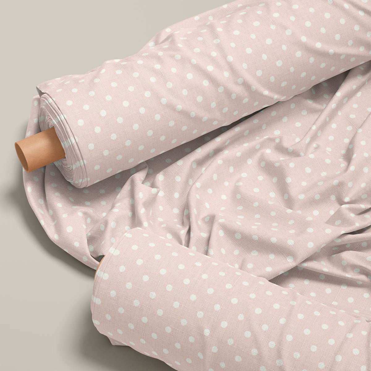 Cavern Pink And White Rock  Polka Dots Print