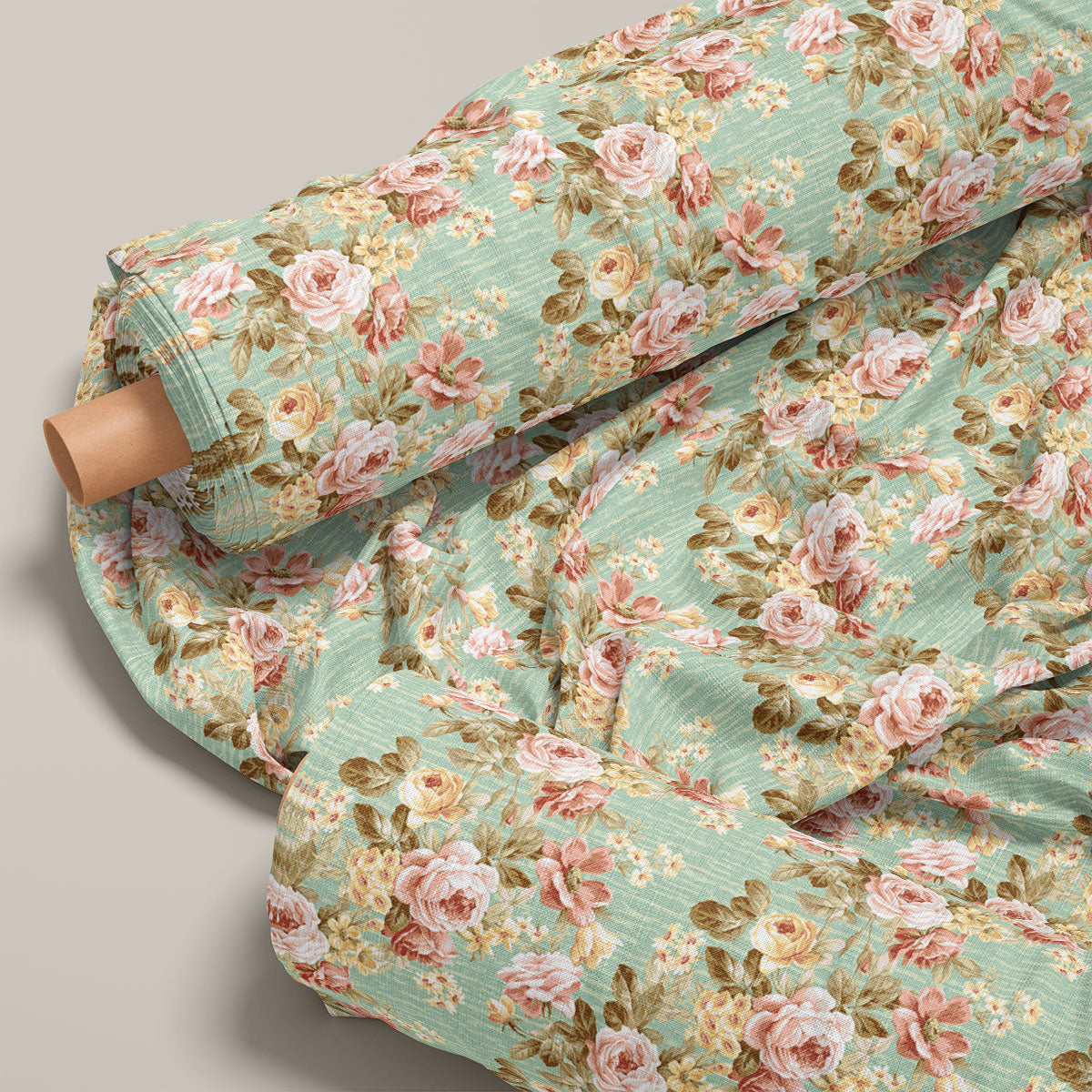 Lemon Grass Rose Floral Print