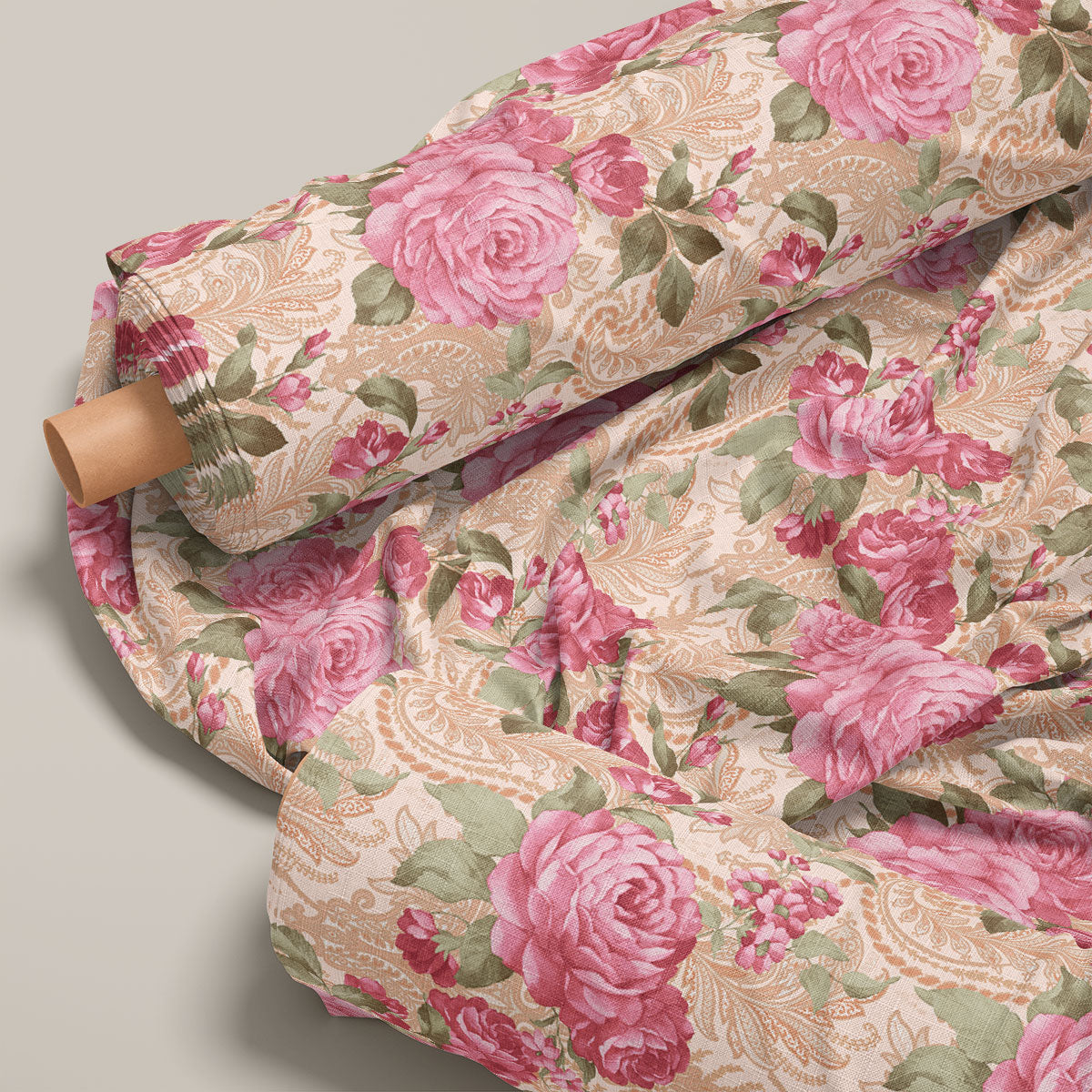 Dawn Pink Vintage Roses Floral Print