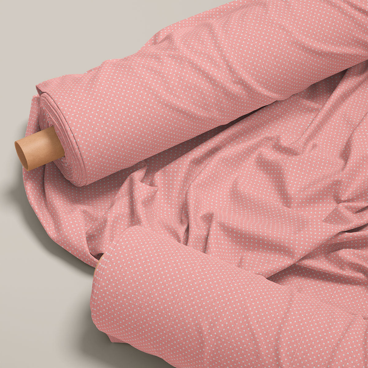 Dark Peach And Grey Nickel Polka Dots Print