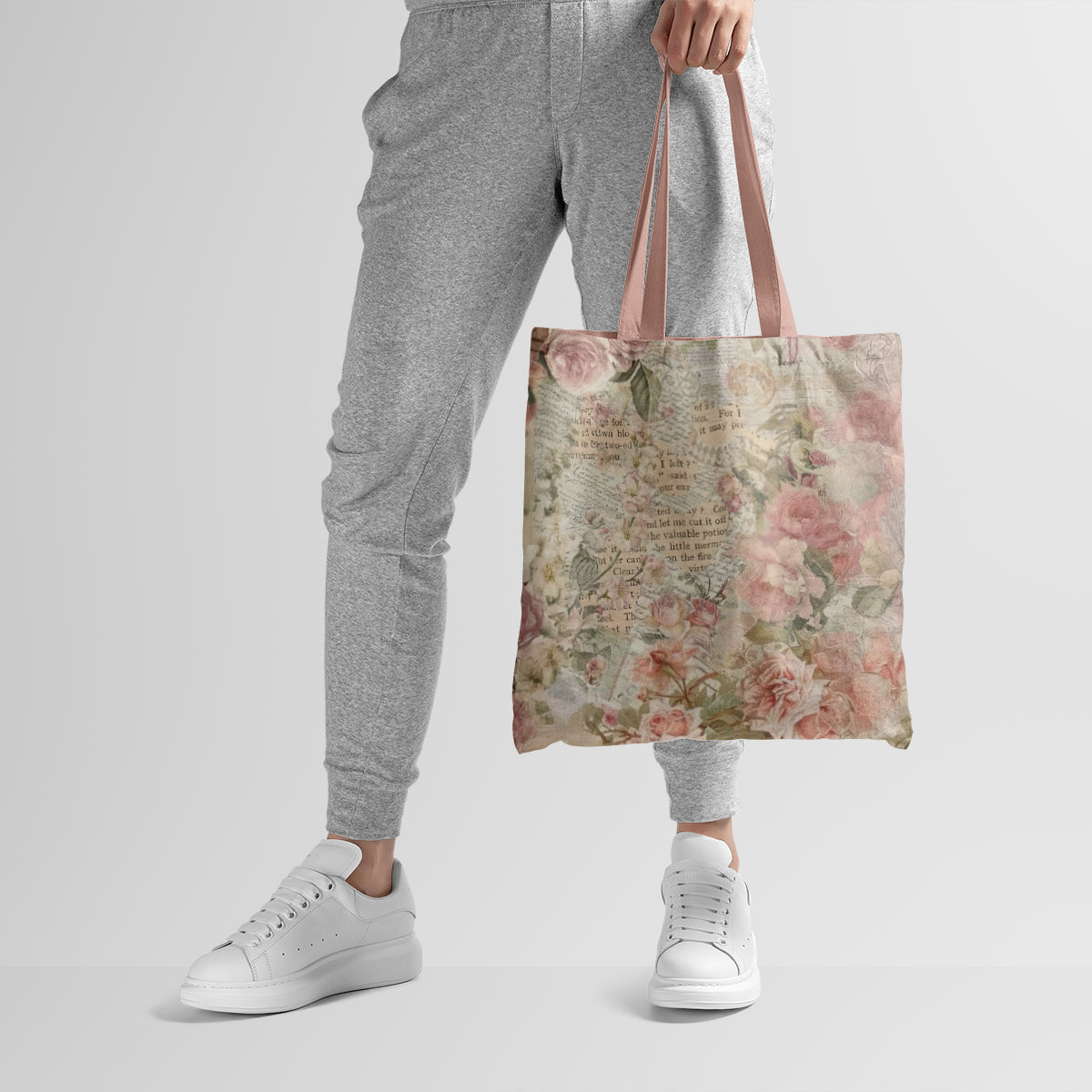 Romantic Pink Garden Collage Tote Bag