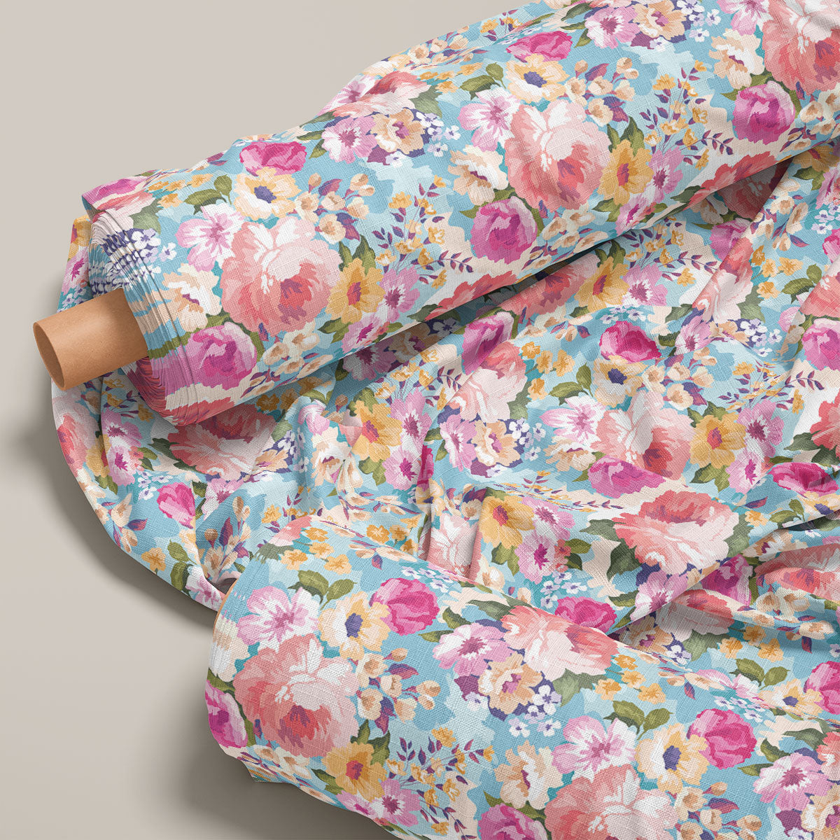 Muted Pink Vintage Rose Floral Print