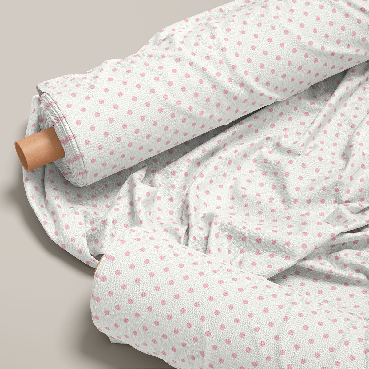 Pastel Grey And Dusty Pink Polka Dots Print