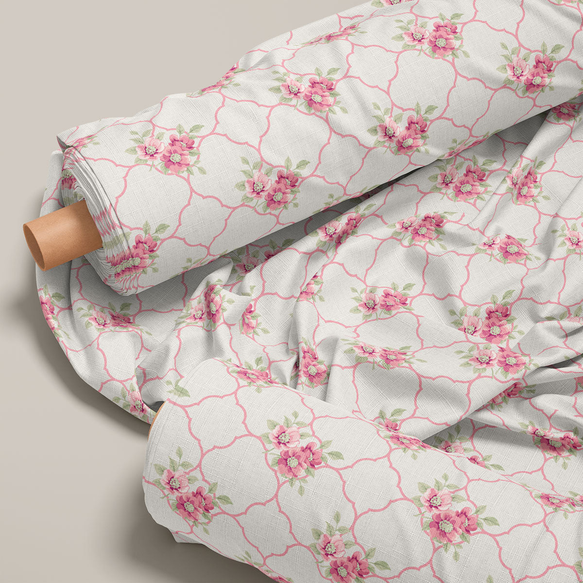 Bright Maroon Hibiscus Floral Print