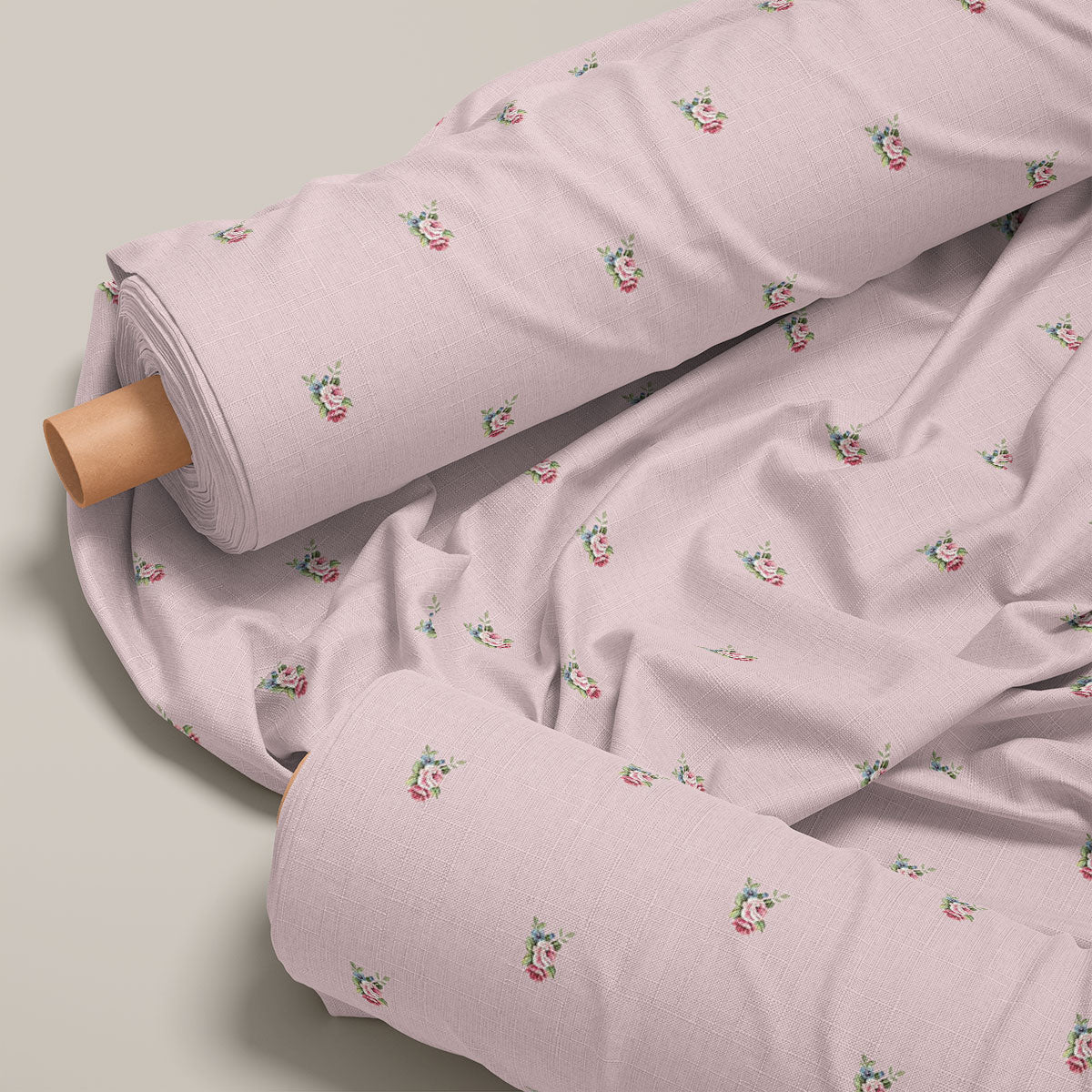 Greyish Pink Floral Print