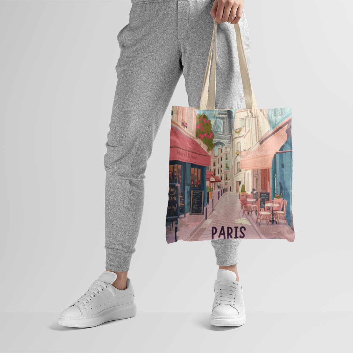 Parisian Café Street Travel Art Tote Bag