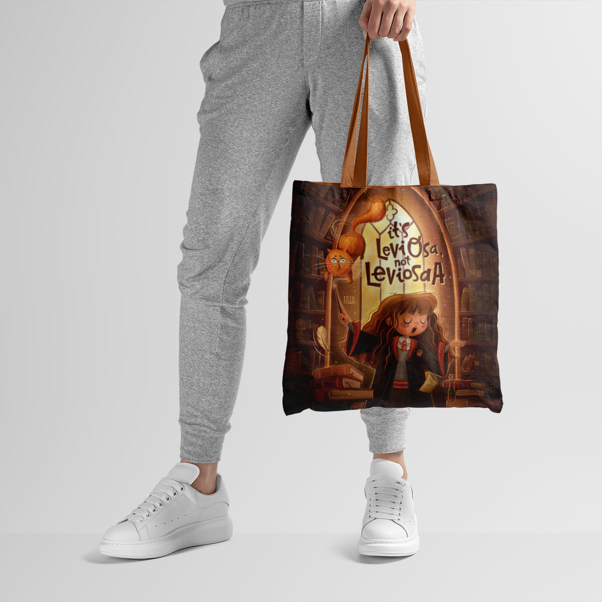 Magical Leviosa Wizard Library Art Tote Bag