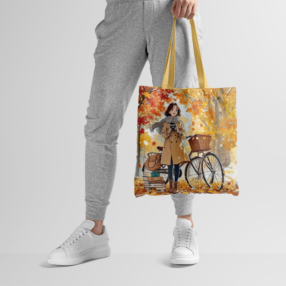 Autumn Coffee Ride Cozy Girl Tote Bag