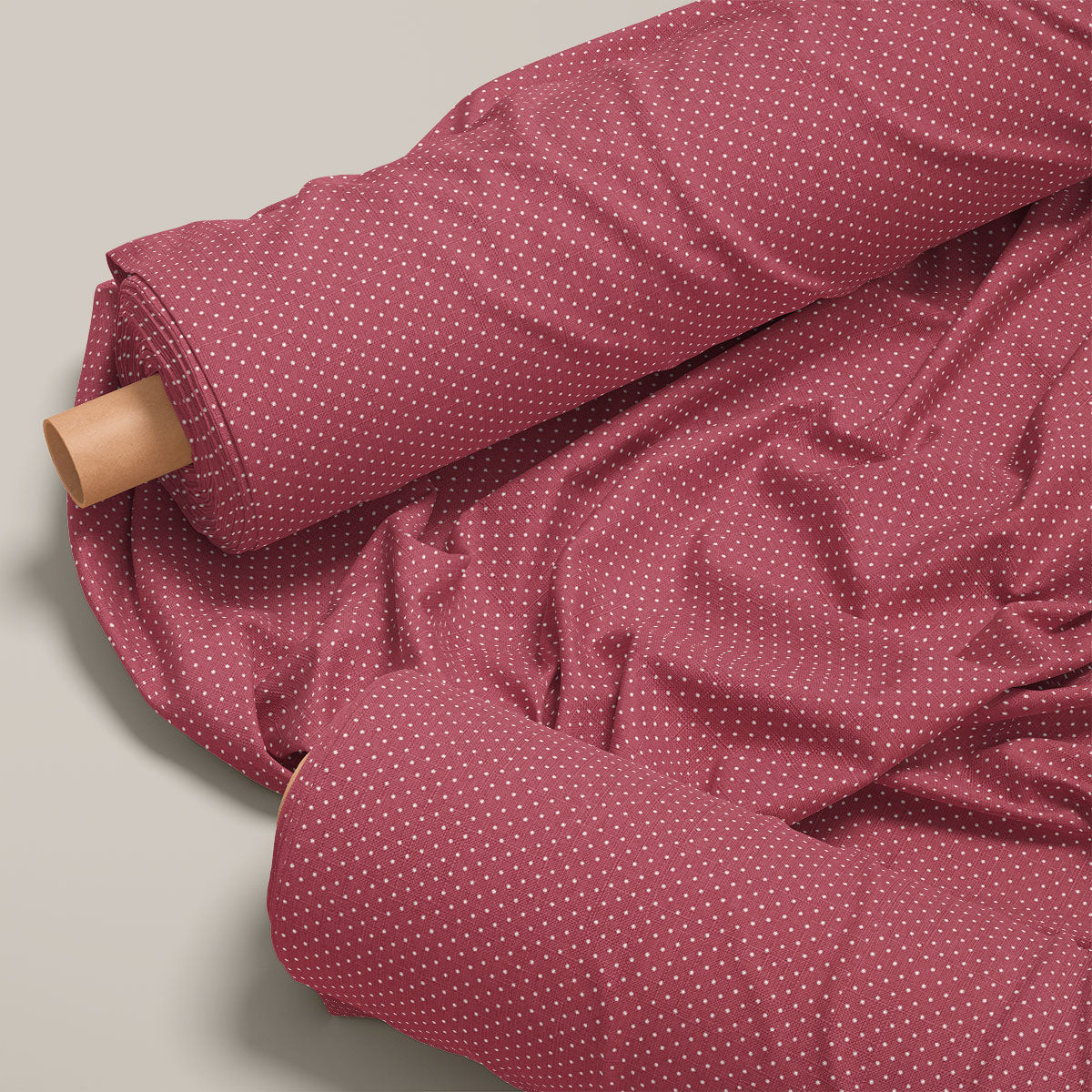 Cherrywood And Solid Pink Polka Dots Print