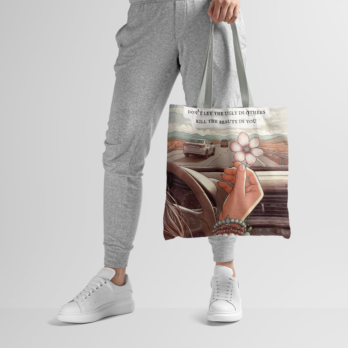 Drive With Kindness Floral Journey Tote Bag