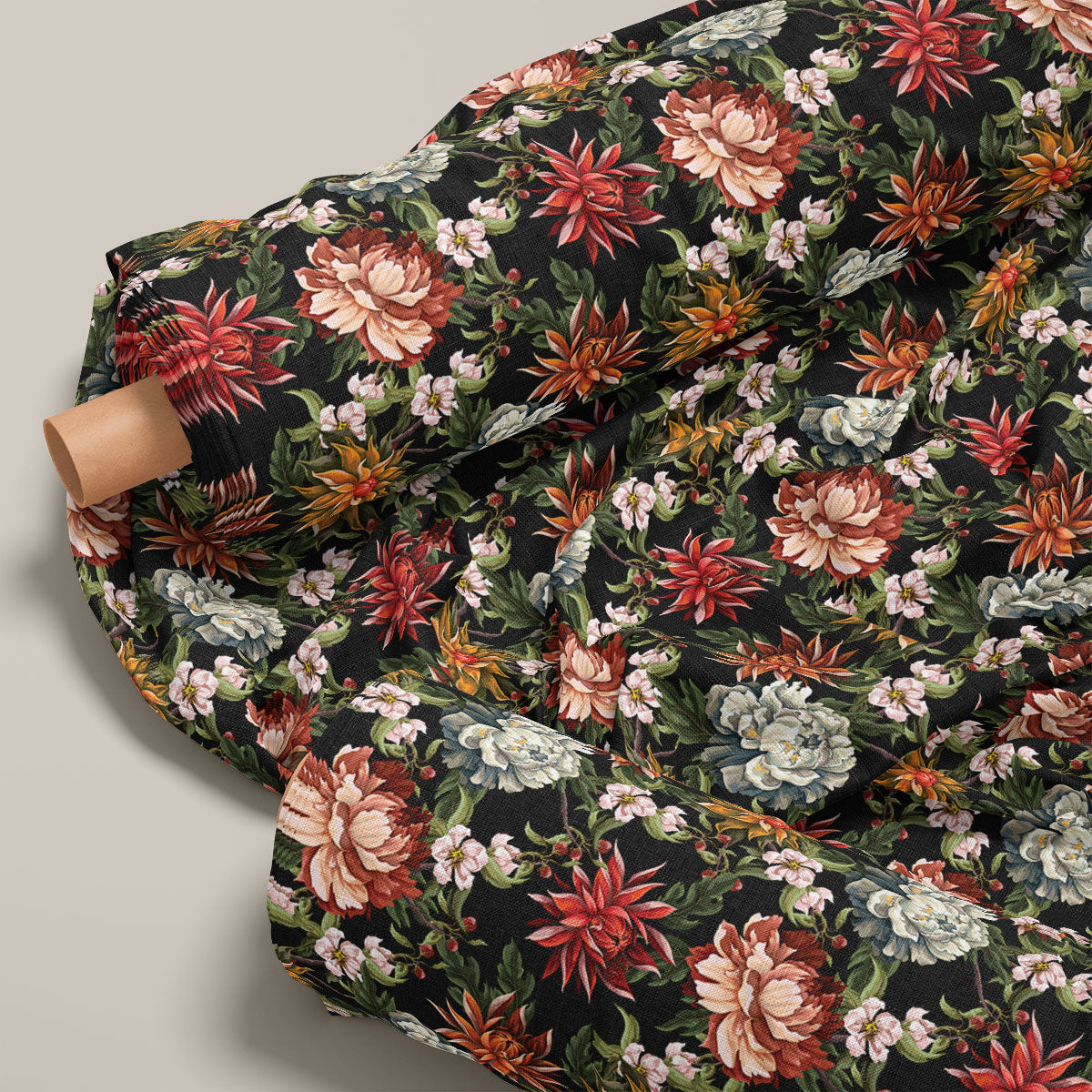 Rangoon Green Vintage Rose Floral Print