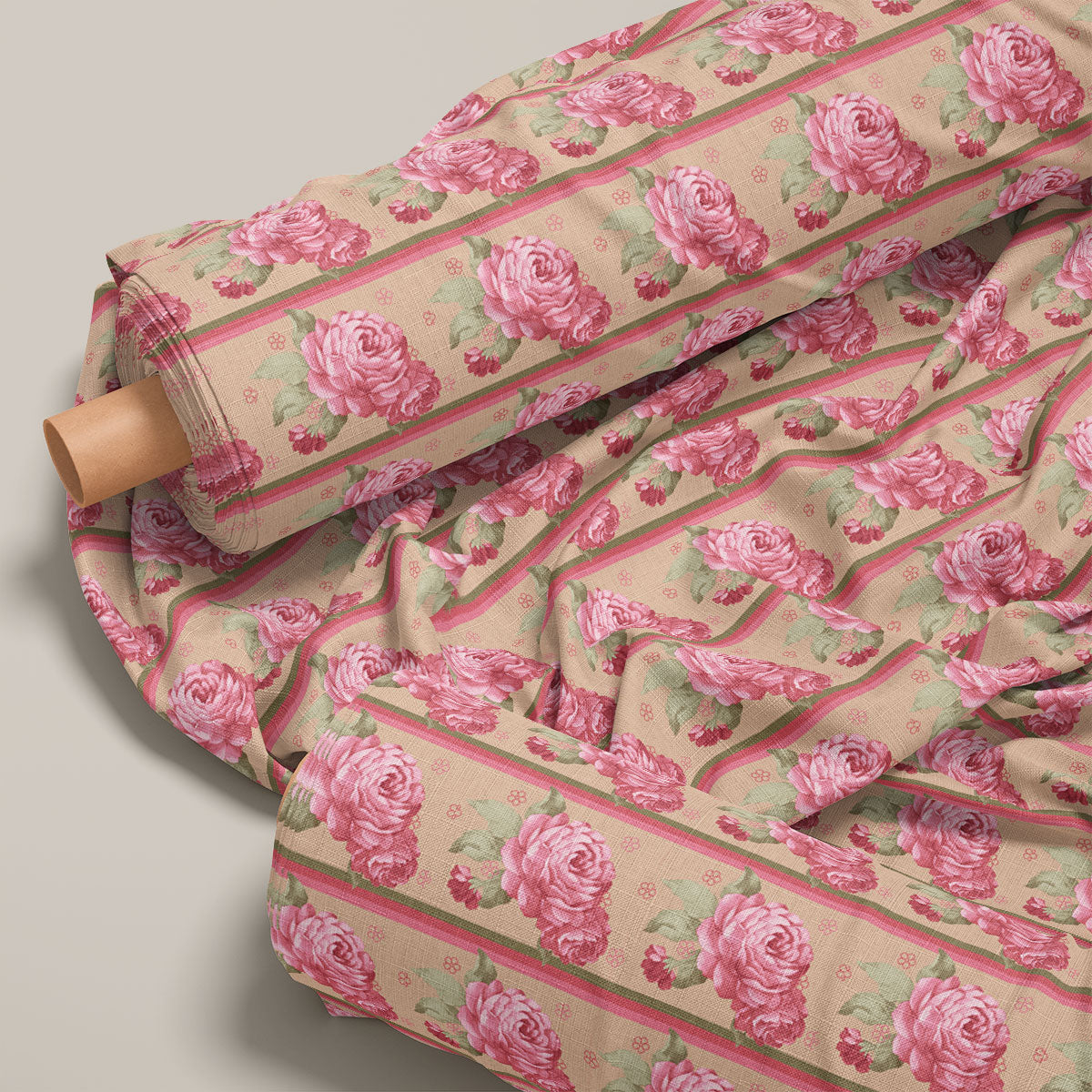 Hot Pink Vintage Roses Floral Print