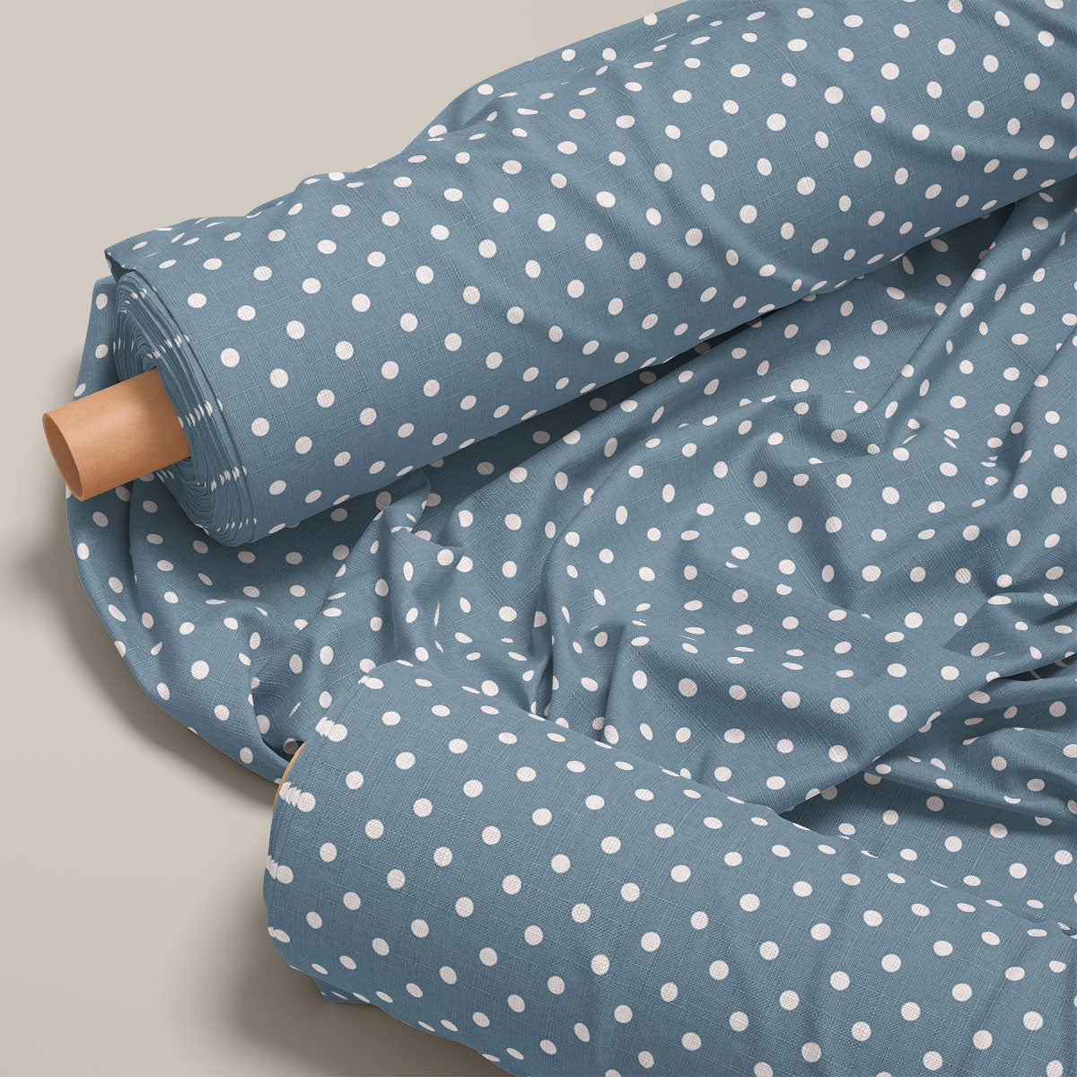 Blue Dianne And Light Grey Polka Dots Print