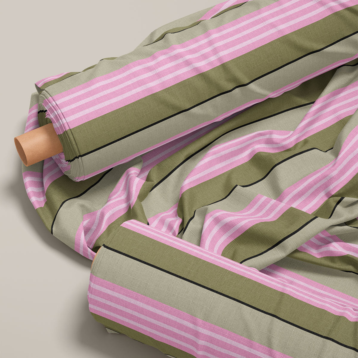 Pesto And Violet Stripes Print