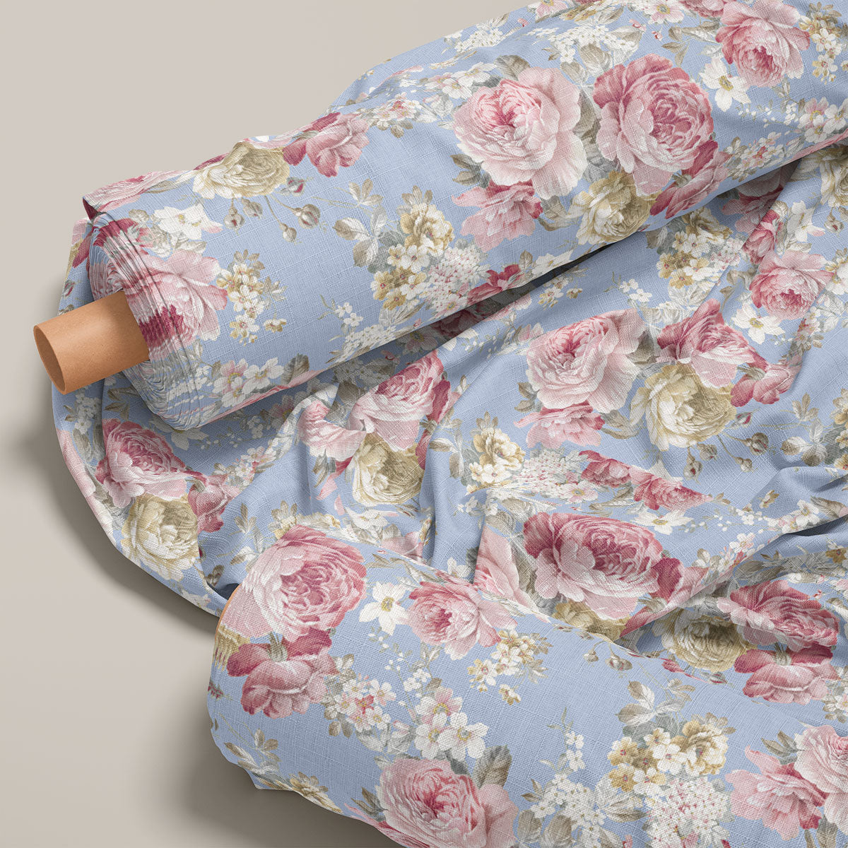 Languid Lavender Vintage Roses Floral Print