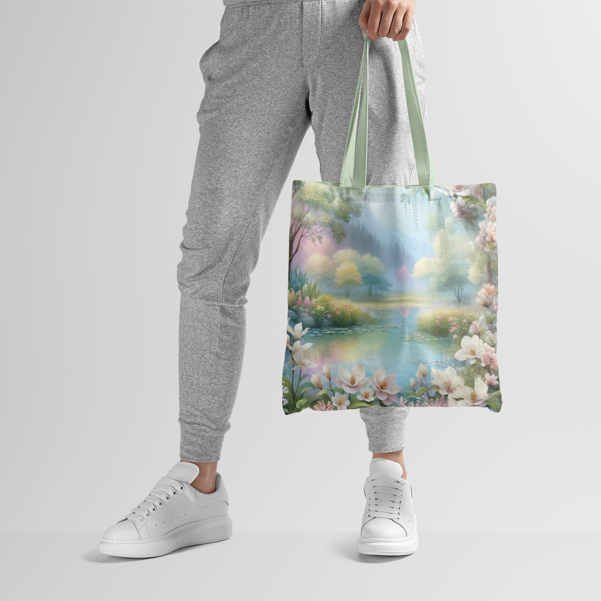 Magnolia Lake Pastel Blossom Tote Bag