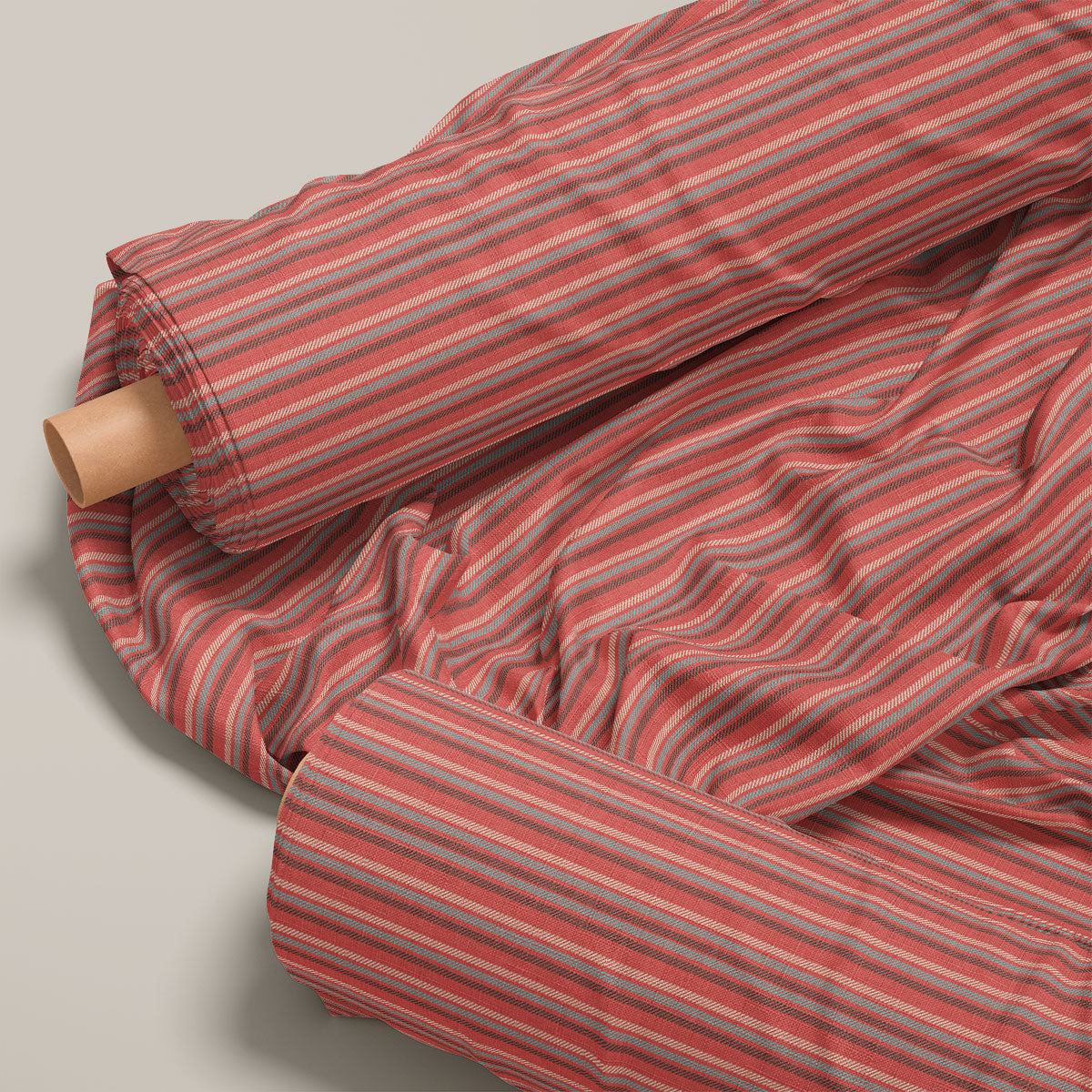 Brownish Red Stripes Print