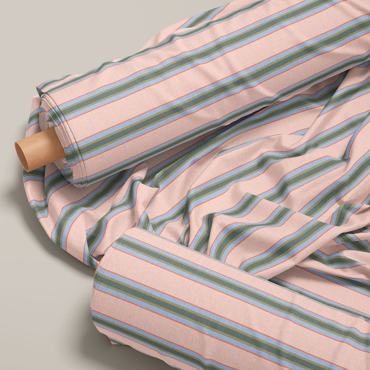 Cornflower Lilac and Timber Green Stripes Print