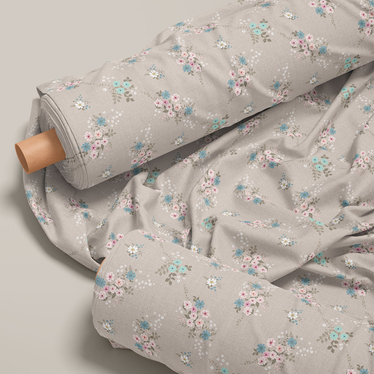 Pastel Grey Vintage Floral Print