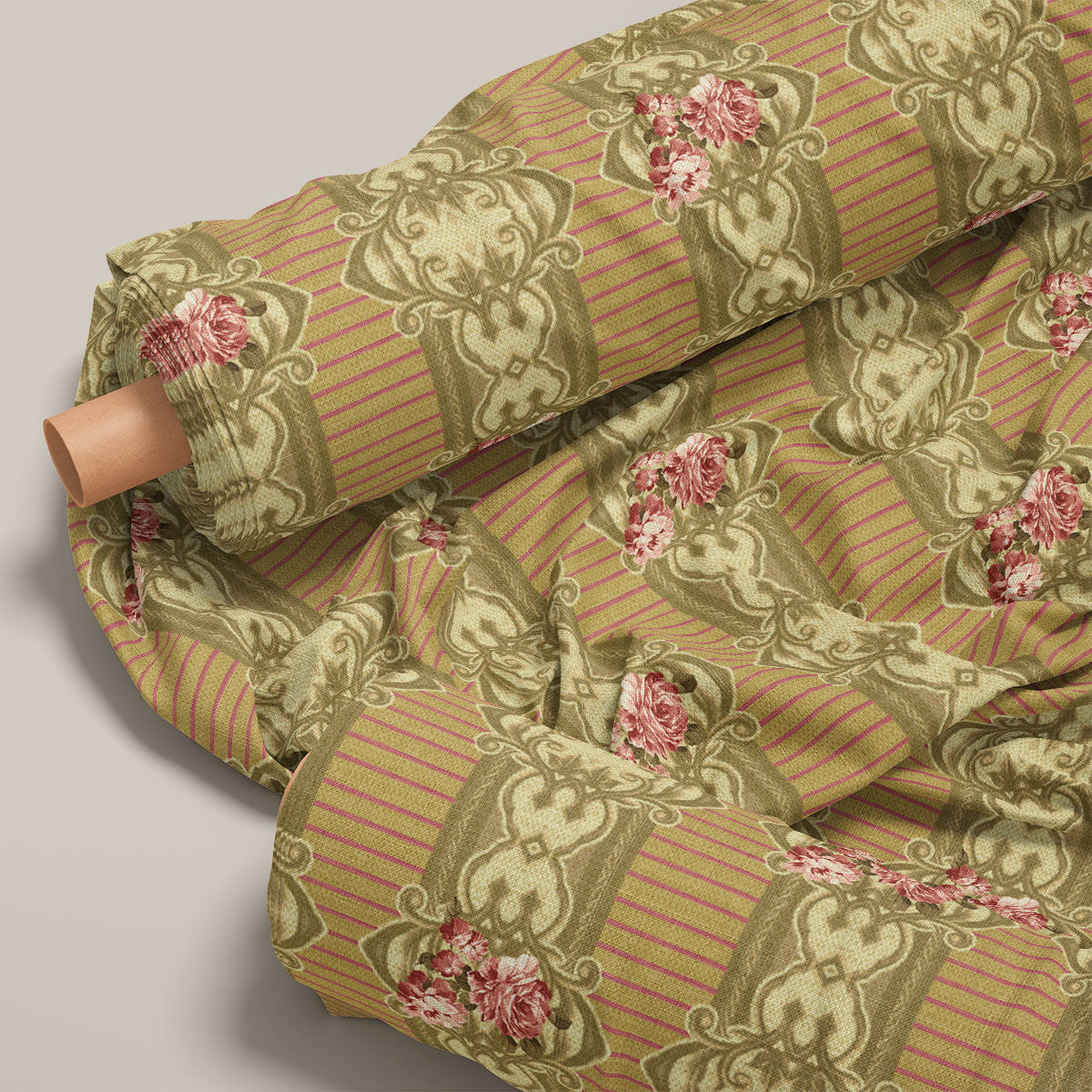 Dark Beige Floral Print