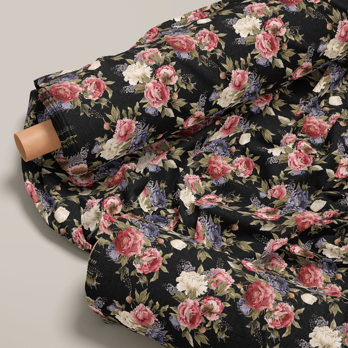 Charcoal Rose Floral Print