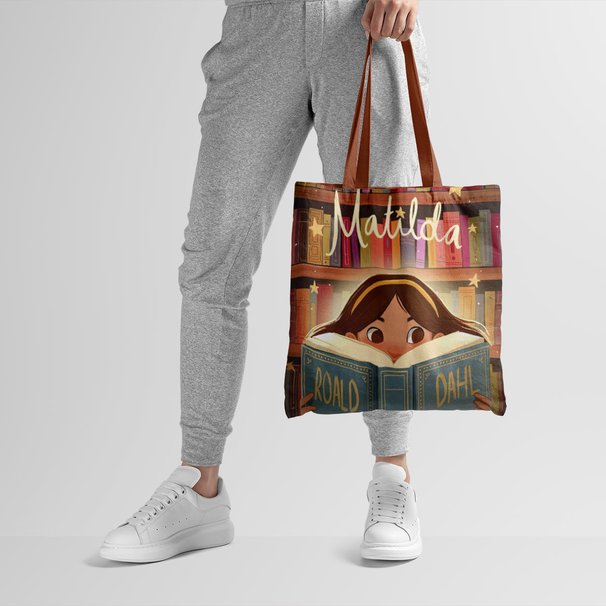 Matilda Library Reading Illustration Tote Bag