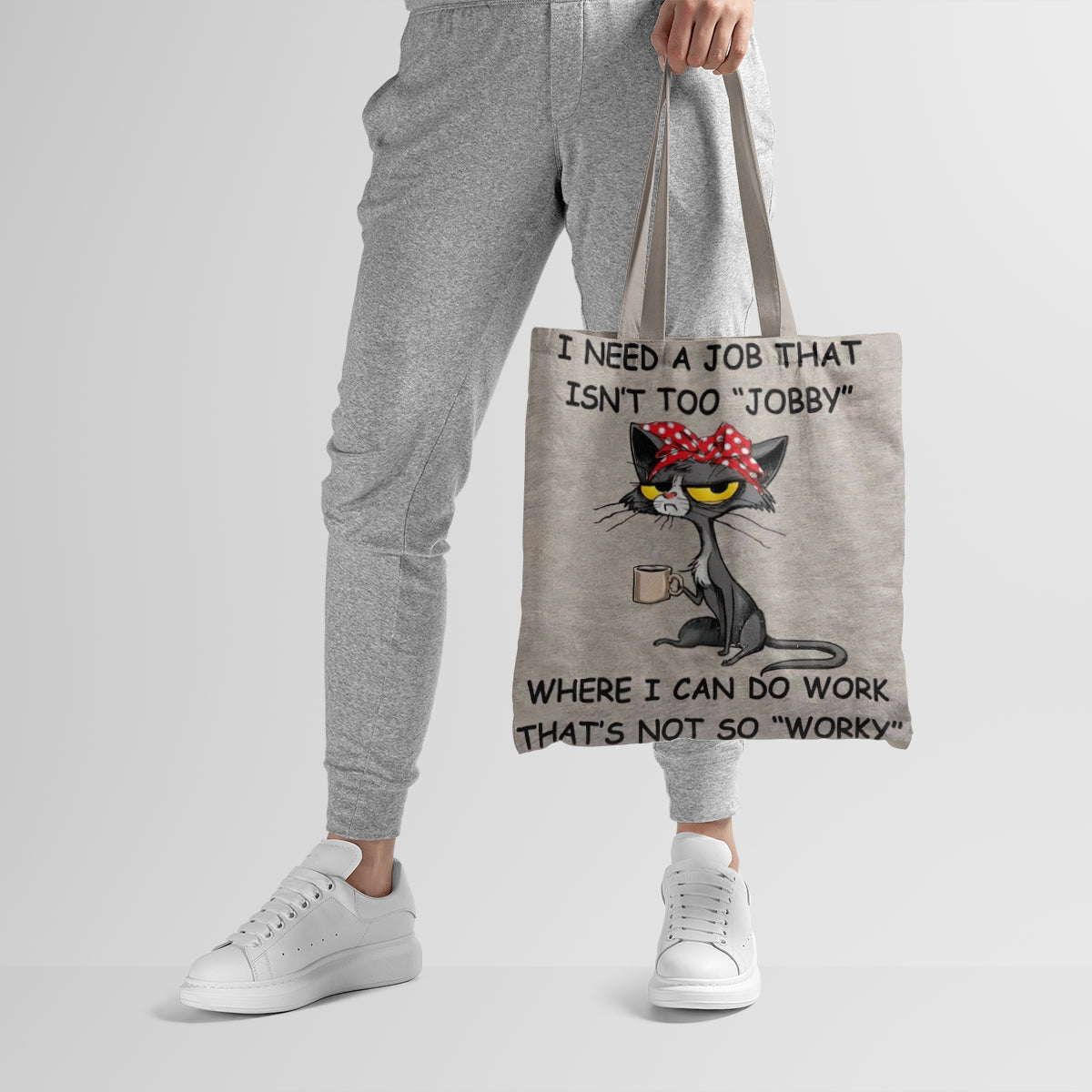 Not Too Jobby Cat Humor Tote Bag