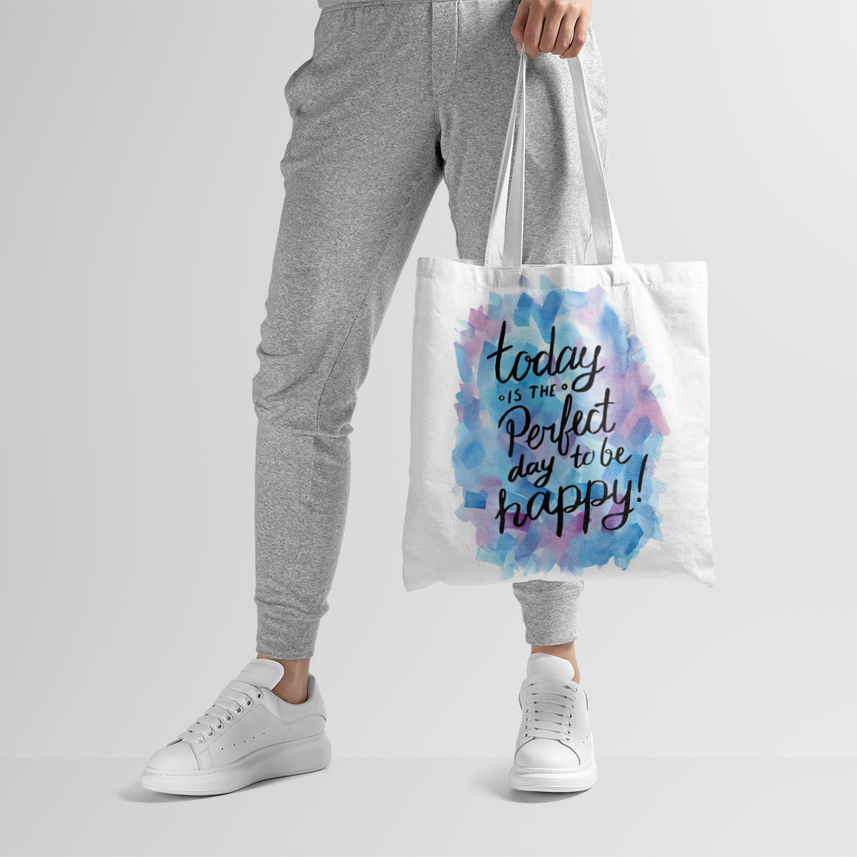 Perfect Day To Be Happy Watercolor Tote Bag